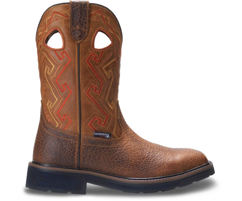 Bottes de Travail Wolverine Rancher Aztec Steel-Toe Wellington Homme - Marron (TIH287065)